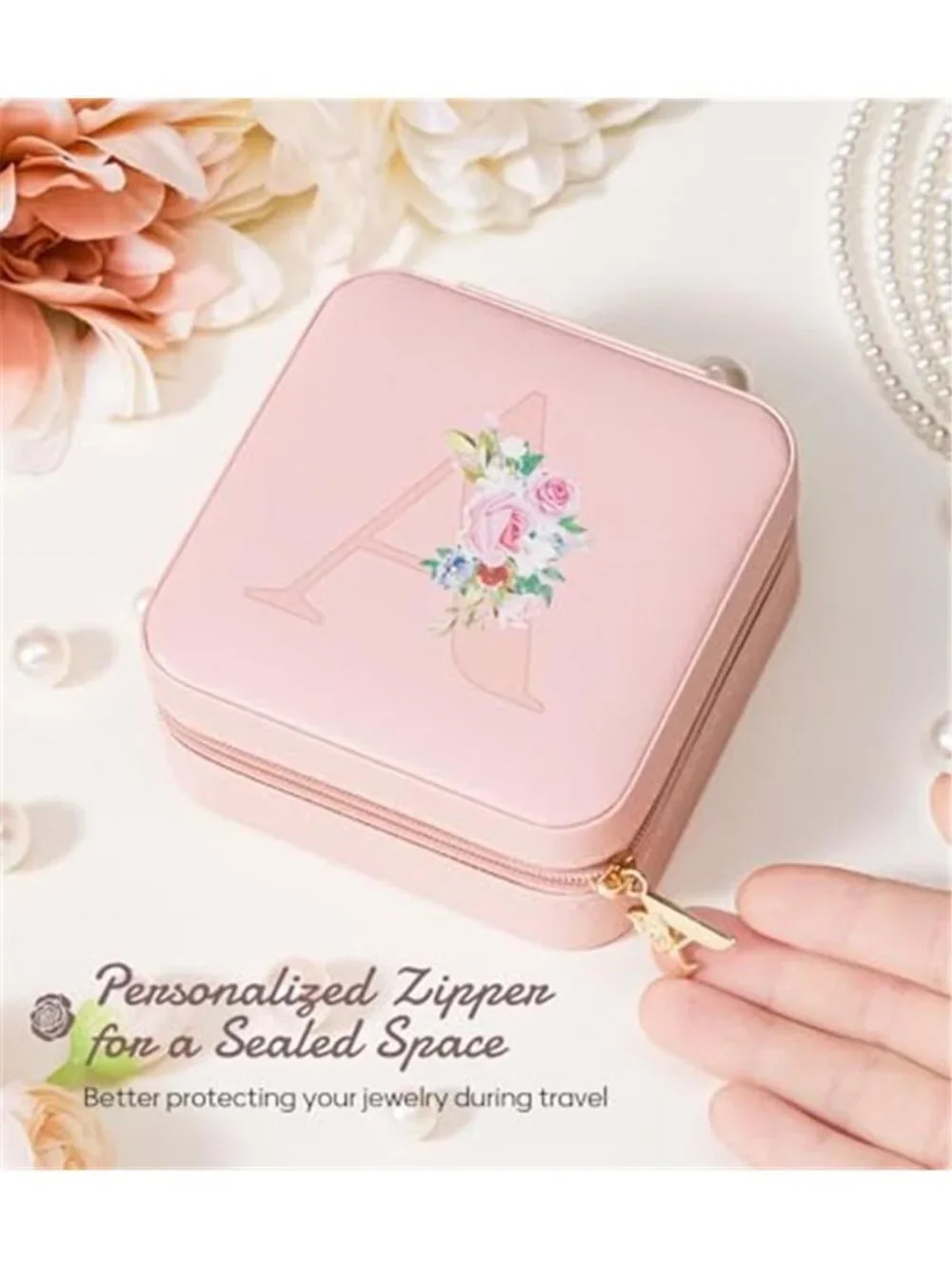 Pink Mini Travel Jewelry Box Organizer Case Necklace Earring Ring Bracelet Gift